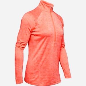 UNDER ARMOUR Hot Orange Heather Half-Zip Performance Top ⭐️SALE 2/$40